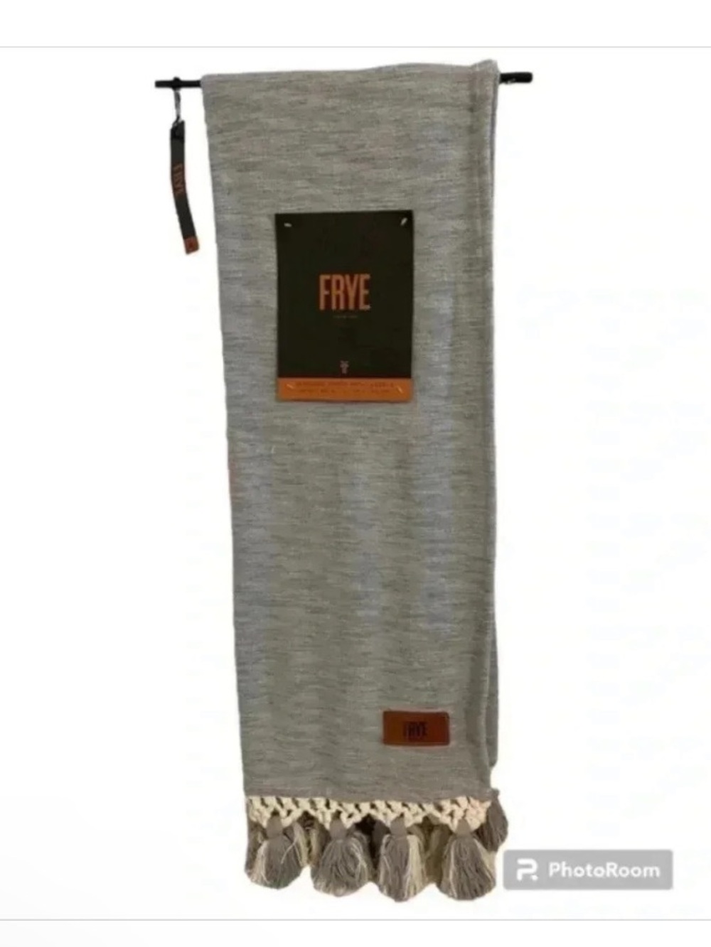 Frye Textured Throw Blanket With Tassels Gray 50 X 60 NWT Home Decor
